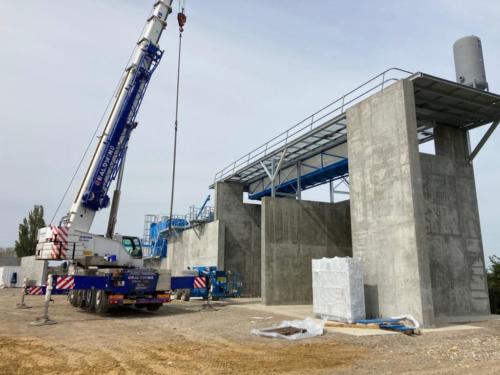 Construction of the concrete elements of the sheerness recycling plant