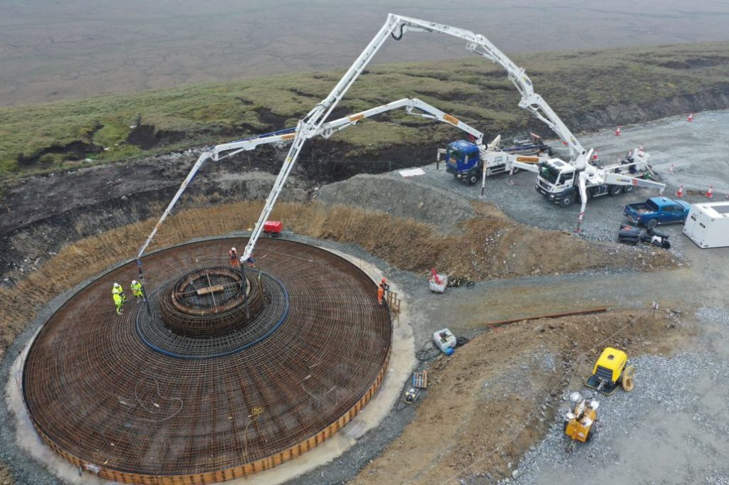 Construction Viking Wind Farm, Shetland