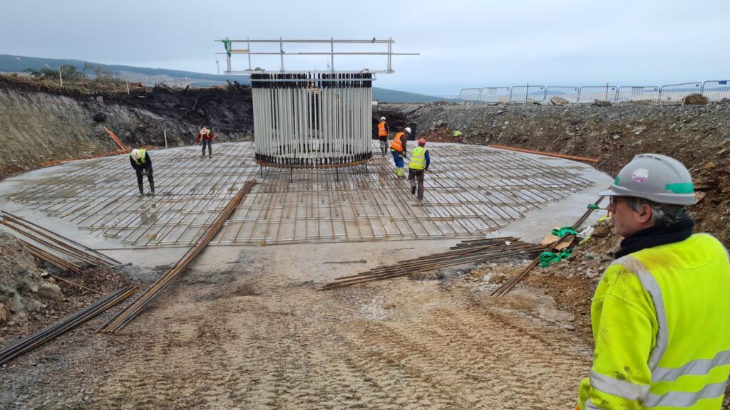 Spreading concrete Blary Hill Wind Farm, Campbelltown