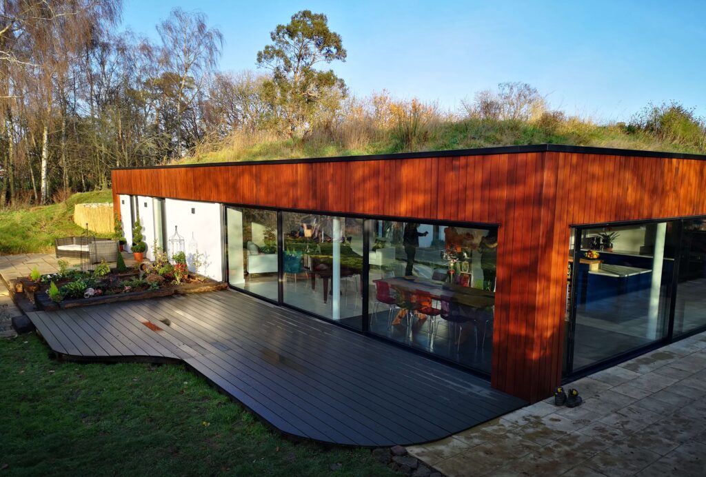 Earth Sheltered House, Milton Keynes Completed side view