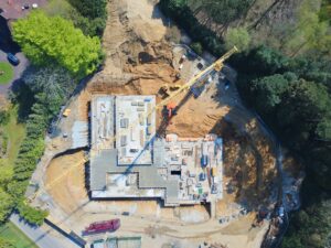 Construction Aerial view Romany House, Virginia Water Surrey