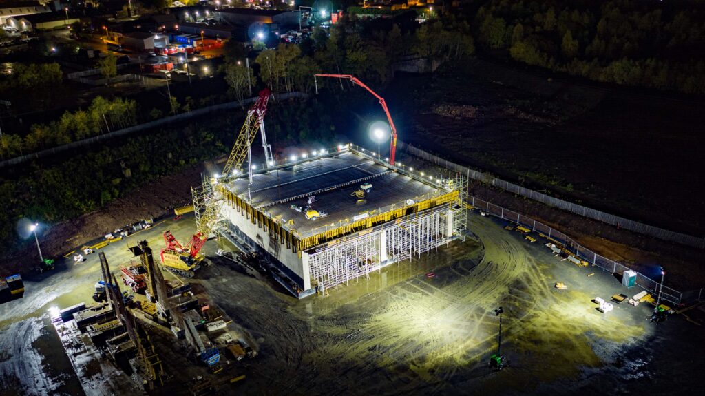 Construction Ravenscraig, Ravenscraig to Motherwell At Night