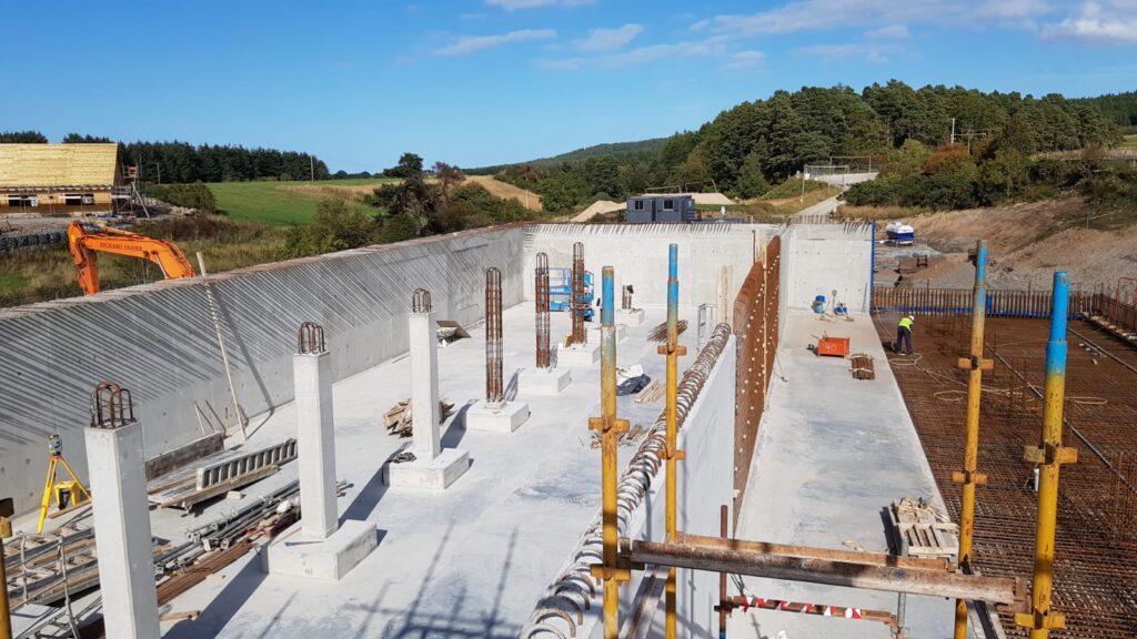 Construction on Concrete pillars and Walls Urchany Water Tank, Nairn