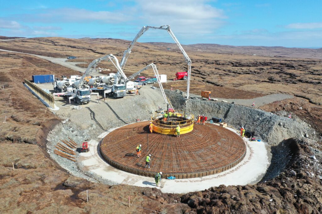 Construction Viking Wind Farm, Shetland