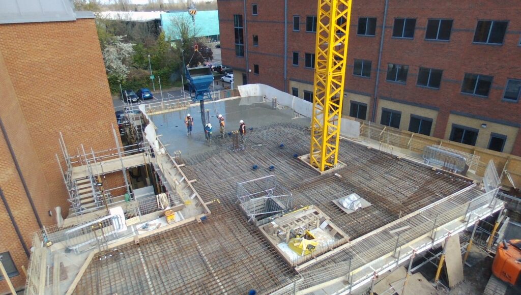 Concrete slab Bradford House, Epsom