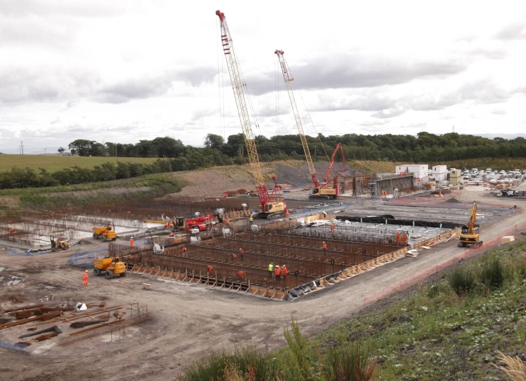 steel reinforcements for concrete slab Lochhead Biowaste Plant, Dunfermline