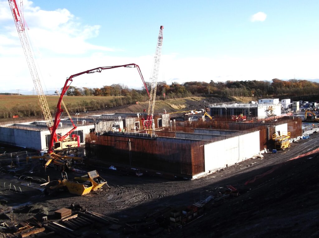 Reinforced concrete wall construction Lochhead Biowaste Plant, Dunfermline