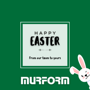 Happy Easter Image with bunny and Murform logo