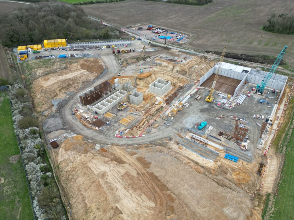 Image of the construction of the Barsham Water Treatment works