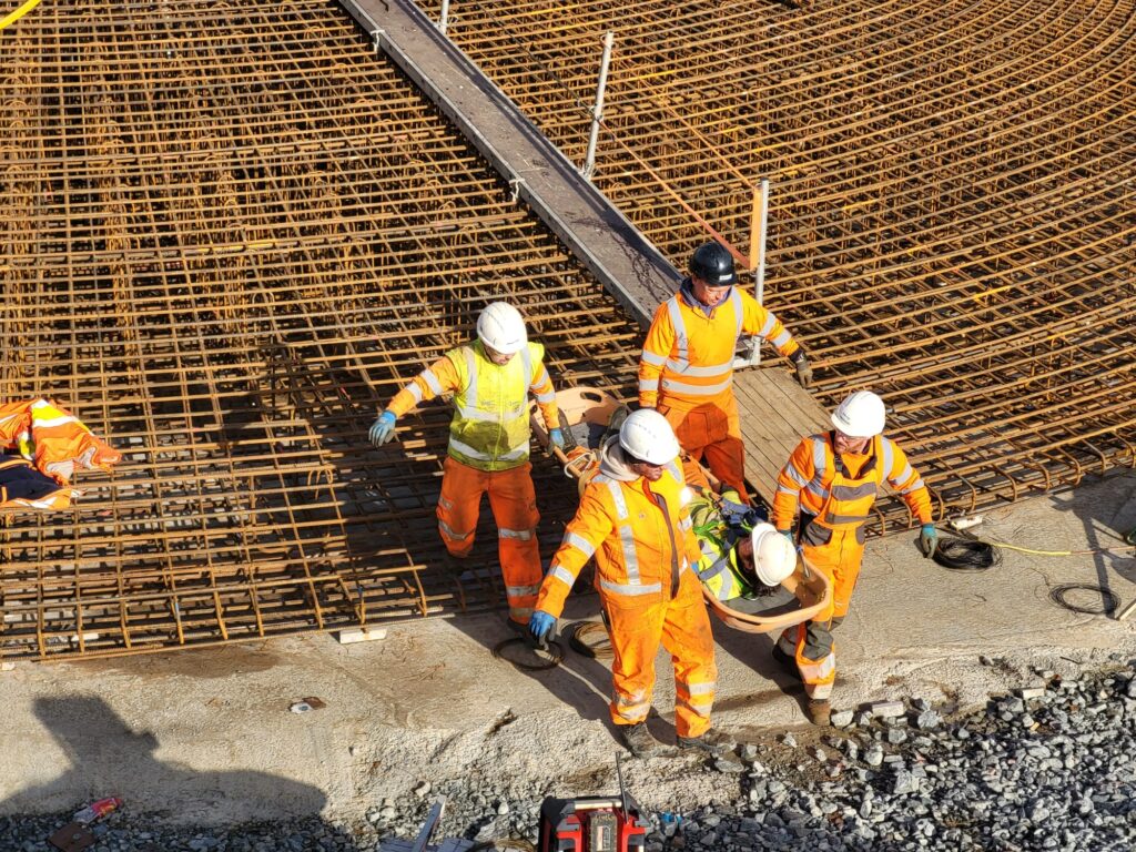Wind farm rescue drill